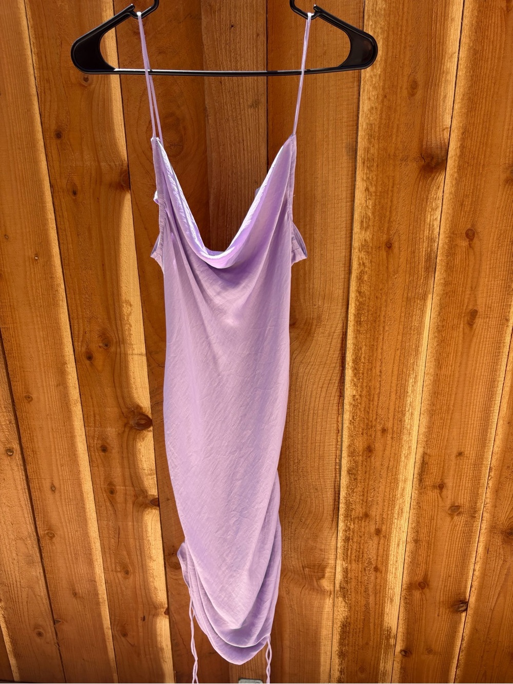 Free People Lavender Purple Ruched Side Cowl Neck Midi Dress